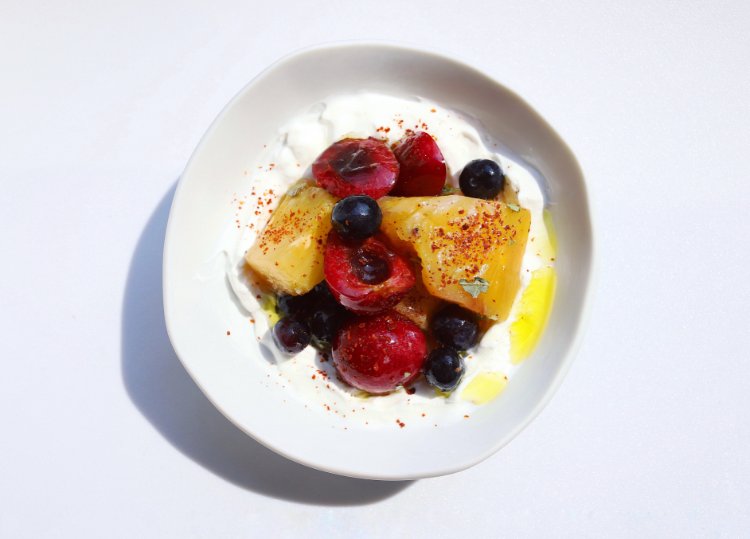 Image of For something richer: on a serving plate smear labneh into...
